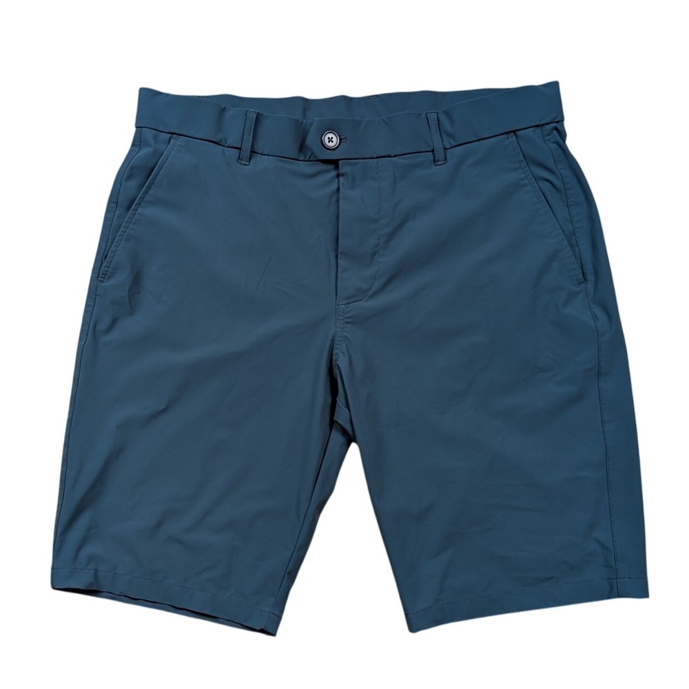 Greyson Montauk Golf Shorts Mens 34 Teal Blue Performance Stretch Flat Front